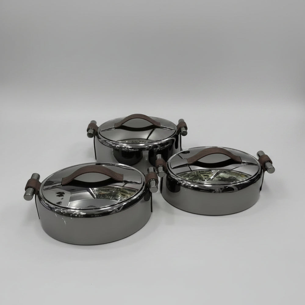 Dark Silver Insulated Food Warmer - Set of 3