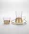 Tea & Coffee Glass Cups Set in Gold
