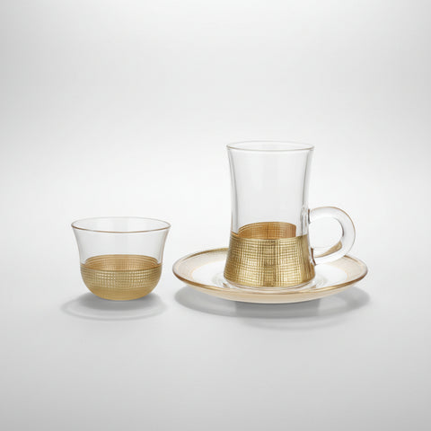 Tea & Coffee Glass Cups set in Silver