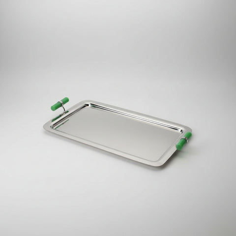 Serving Tray with Jade Handles